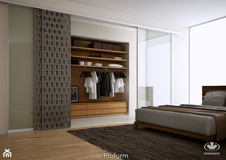 Sypialnia KOMANDOR - Duża beżowa sypialnia, styl nowoczesny - zdjęcie od Komandor - Wnętrza z Charakterem