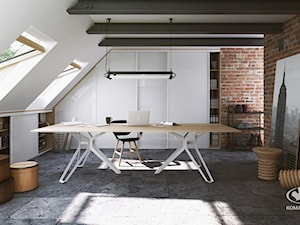 Biuro - Duże biuro, styl industrialny - zdjęcie od Komandor - Wnętrza z Charakterem
