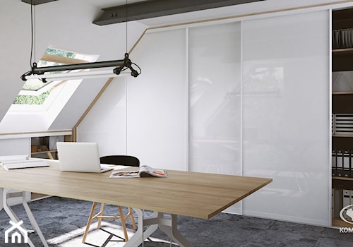 Biuro - Średnie białe biuro, styl industrialny - zdjęcie od Komandor - Wnętrza z Charakterem