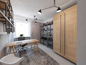 W klimacie białych cegieł - Średnie szare biuro, styl skandynawski - zdjęcie od Mirage Studio