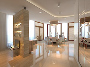 Apartament na Mokotowie - Duży biały hol / przedpokój, styl glamour - zdjęcie od Mirage Studio
