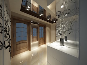 Metamorfoza mieszkania w bloku - Średni beżowy hol / przedpokój, styl nowoczesny - zdjęcie od Mirage Studio