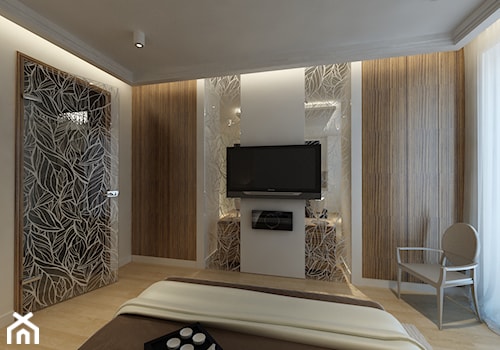 Metamorfoza mieszkania w kamienicy w Warszawie - Średnia beżowa sypialnia, styl nowoczesny - zdjęcie od Mirage Studio