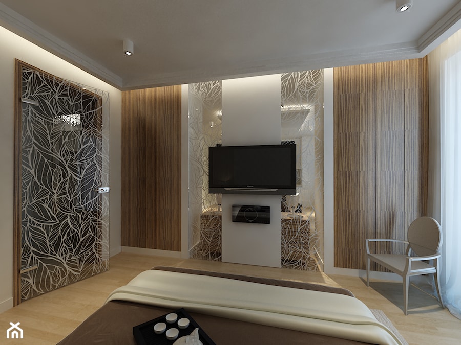 Metamorfoza mieszkania w kamienicy w Warszawie - Średnia beżowa sypialnia, styl nowoczesny - zdjęcie od Mirage Studio