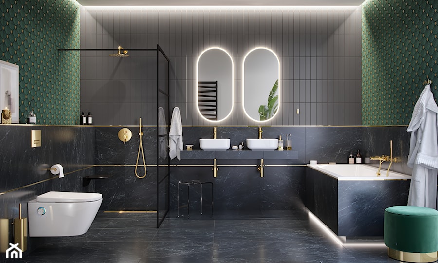 Złota łazienka + armatura pi - zdjęcie od EXCELLENT