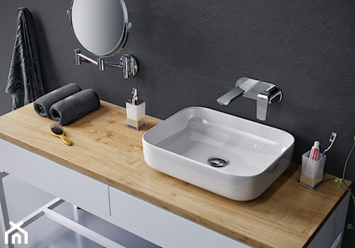 Umywalki - Mała bez okna łazienka, styl skandynawski - zdjęcie od EXCELLENT