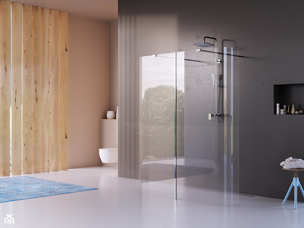 nowoczesna łazienka, łazienka z jednolitymi ścianami, minimalistyczna łazienka