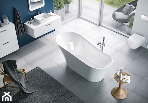 Umywalki - Średnia łazienka z oknem, styl minimalistyczny - zdjęcie od EXCELLENT