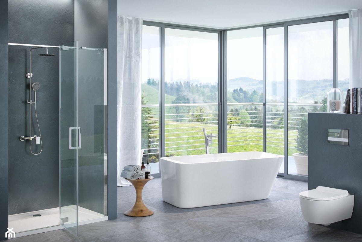 Wanny - Duża łazienka z oknem, styl nowoczesny - zdjęcie od EXCELLENT - Homebook