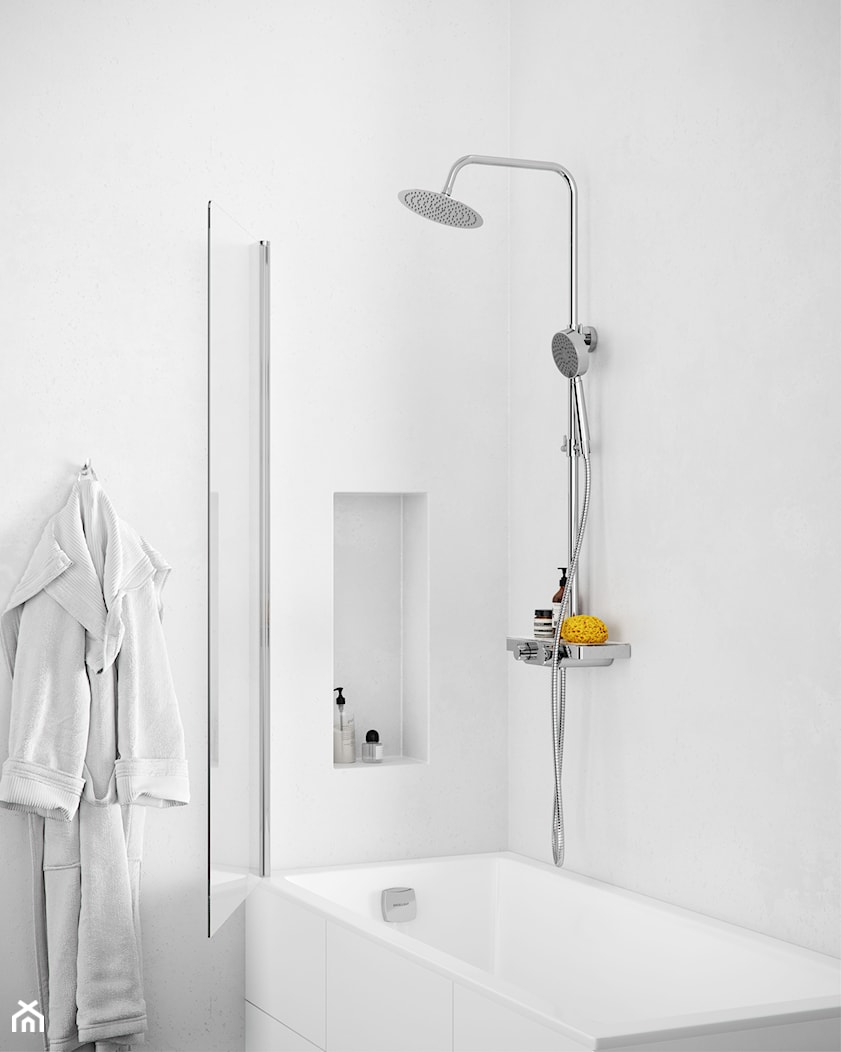 Kabiny i parawany - Mała bez okna łazienka, styl minimalistyczny - zdjęcie od EXCELLENT - Homebook