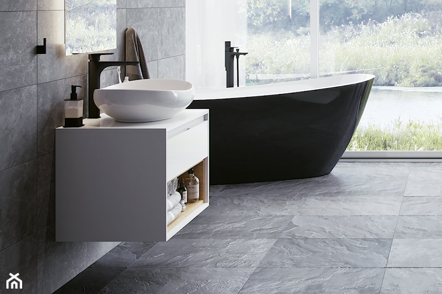 Czerń w łazience - Łazienka, styl minimalistyczny - zdjęcie od EXCELLENT