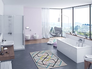 Wanny - Duża jako pokój kąpielowy łazienka z oknem, styl nowoczesny - zdjęcie od EXCELLENT