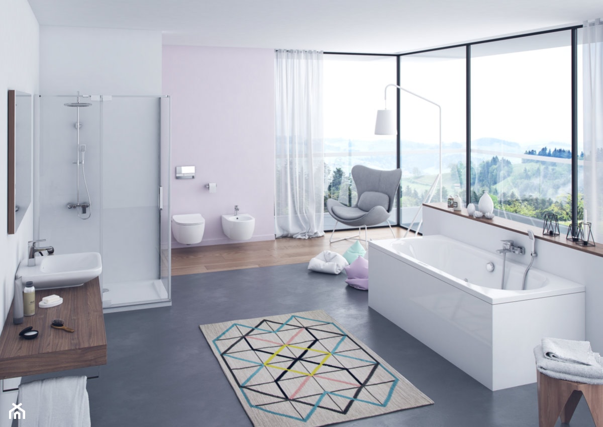 Wanny - Duża jako pokój kąpielowy łazienka z oknem, styl nowoczesny - zdjęcie od EXCELLENT - Homebook