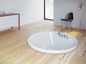 Wanny - Duża jako pokój kąpielowy łazienka z oknem, styl minimalistyczny - zdjęcie od EXCELLENT