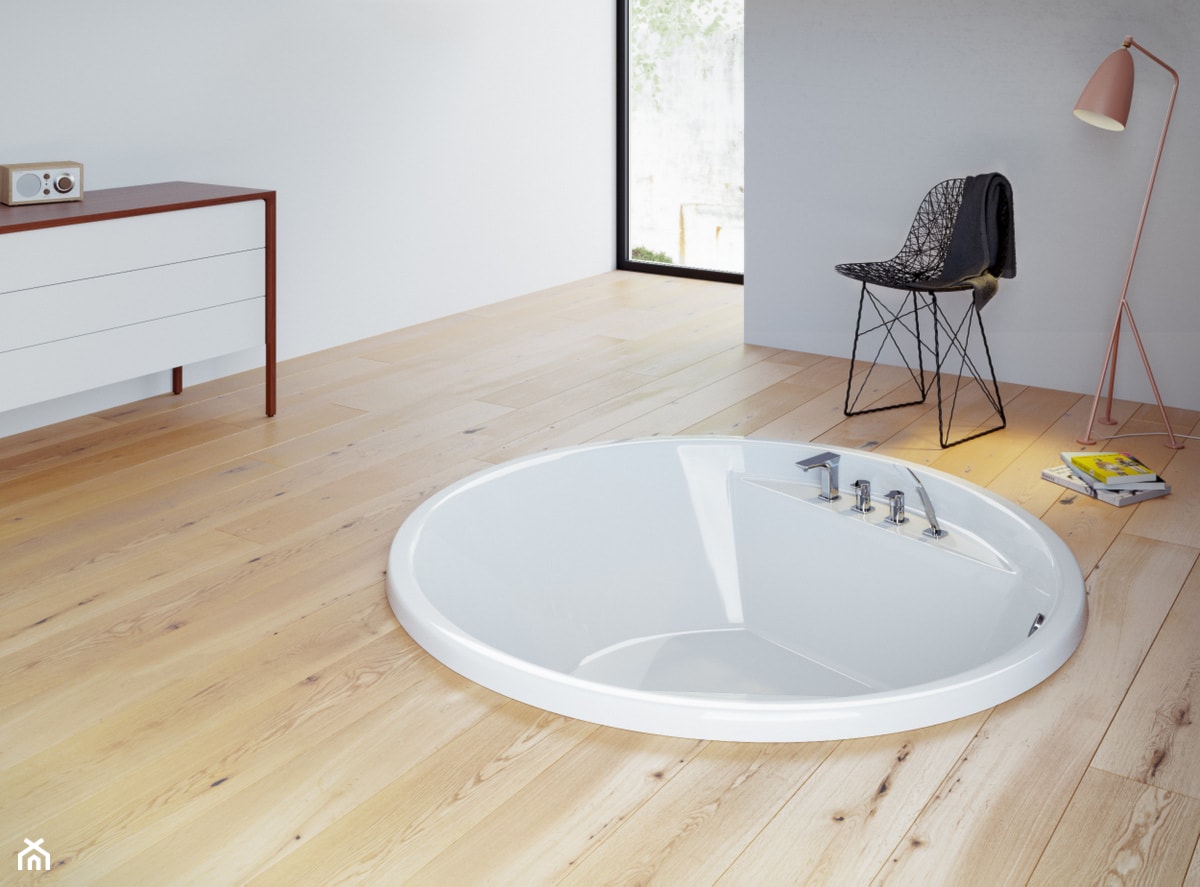 Wanny - Duża jako pokój kąpielowy łazienka z oknem, styl minimalistyczny - zdjęcie od EXCELLENT - Homebook