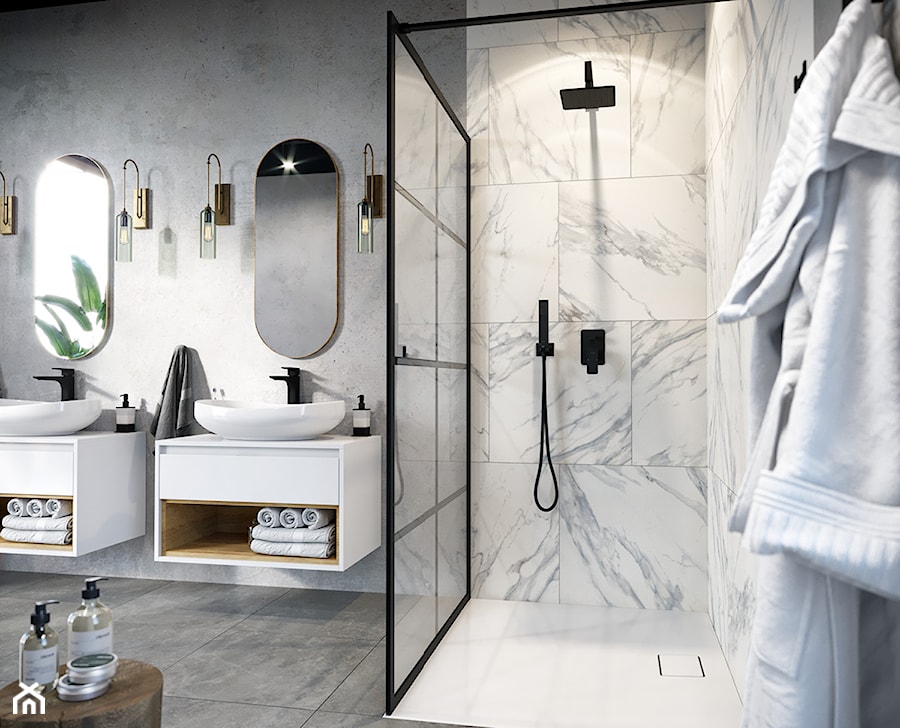 Czerń w łazience - Łazienka, styl nowoczesny - zdjęcie od EXCELLENT