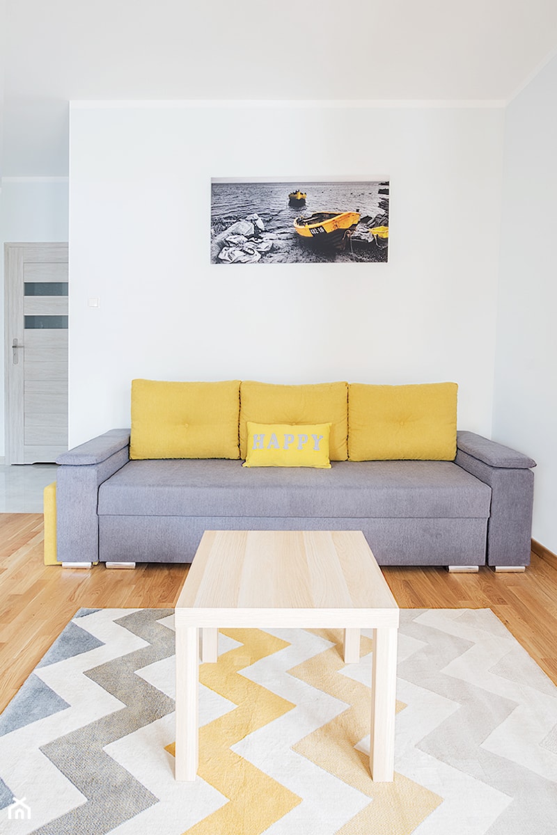 Apartament Gdańsk - Szary salon, styl minimalistyczny - zdjęcie od Aleksandra Herrmann