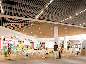Food Court w Galerii Handlowej - Wnętrza publiczne, styl nowoczesny - zdjęcie od Przytulne wnętrze - Projektowanie wnętrz i zieleni (restauracje, kawiarnie, domy, mieszkania)