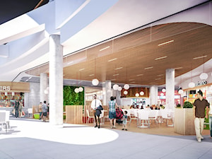 Food Court w Galerii Handlowej - Wnętrza publiczne, styl nowoczesny - zdjęcie od Przytulne wnętrze - Projektowanie wnętrz i zieleni (restauracje, kawiarnie, domy, mieszkania)