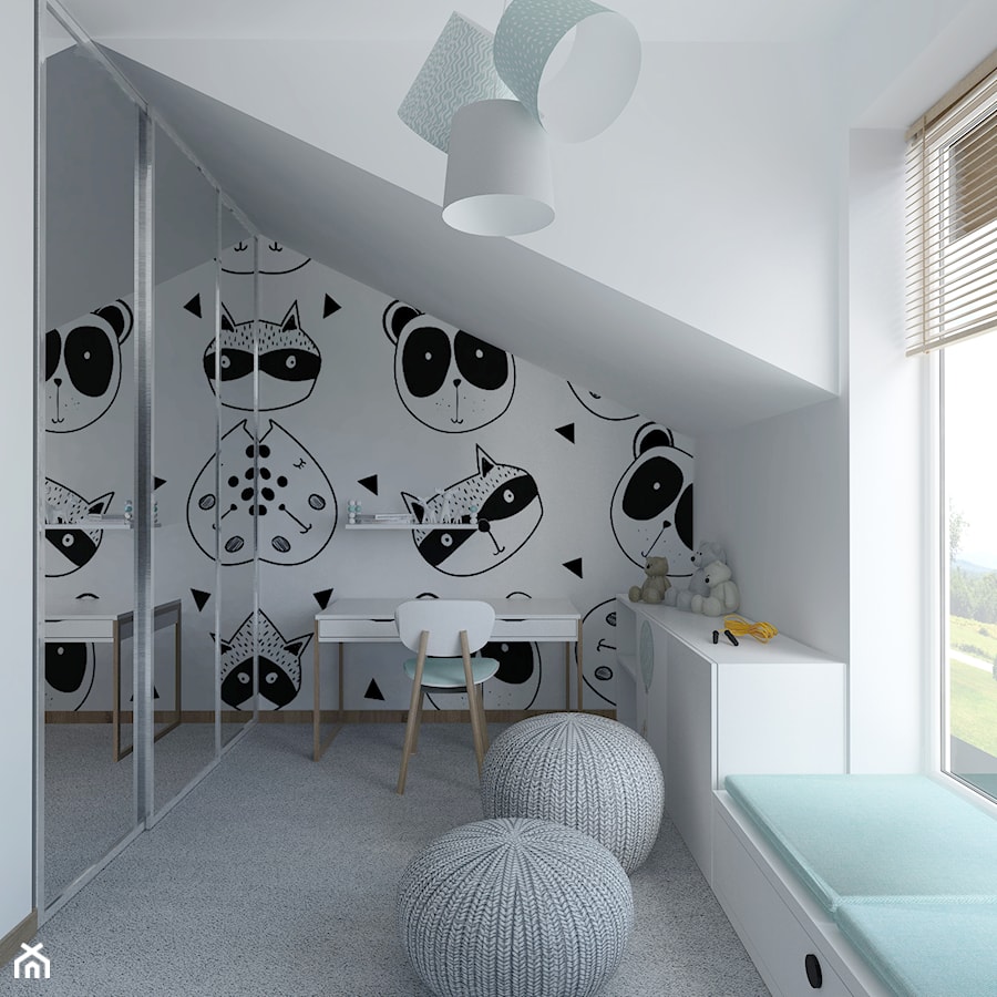 mieszkanie na poddaszu - Średni biały pokój dziecka dla dziecka dla nastolatka dla chłopca, styl nowoczesny - zdjęcie od BRight Studio