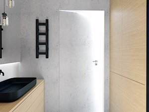 Projekt mieszkania w stylu Loftowym - Mała na poddaszu bez okna łazienka, styl industrialny - zdjęcie od BRight Studio