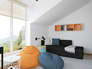 mieszkanie na poddaszu - Średni biały pokój dziecka dla nastolatka dla chłopca dla dziewczynki, styl nowoczesny - zdjęcie od BRight Studio