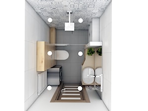 Mała łazienka - Mała bez okna z pralką / suszarką łazienka, styl nowoczesny - zdjęcie od BRight Studio