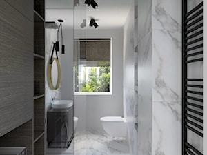 projekt mieszkania - Średnia z punktowym oświetleniem łazienka z oknem, styl nowoczesny - zdjęcie od BRight Studio