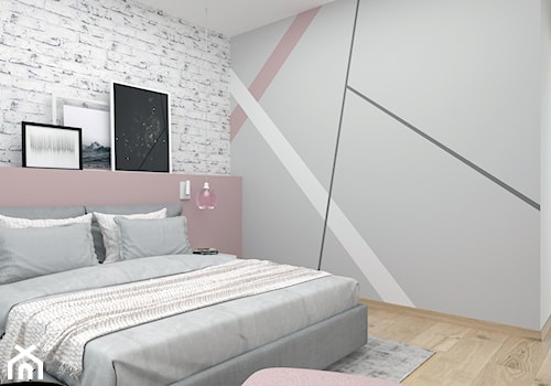 projekt mieszkania Czarodziejska - Średnia szara sypialnia, styl nowoczesny - zdjęcie od BRight Studio