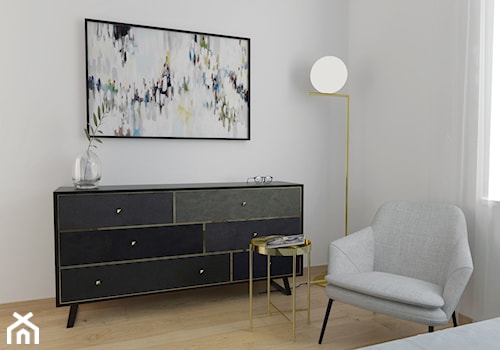 projekt mieszkania Czarodziejska - Mała biała sypialnia, styl nowoczesny - zdjęcie od BRight Studio