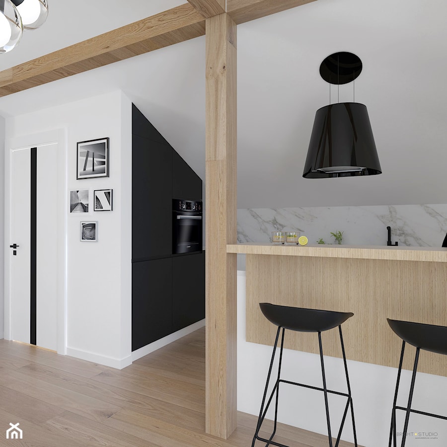 mieszkanie na poddaszu - Kuchnia, styl nowoczesny - zdjęcie od BRight Studio