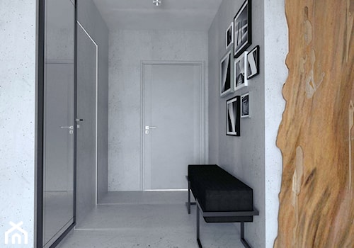 Projekt mieszkania w stylu Loftowym - Średni szary hol / przedpokój, styl industrialny - zdjęcie od BRight Studio