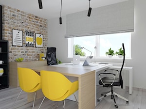 projekt biura - Średnie szare biuro, styl nowoczesny - zdjęcie od BRight Studio