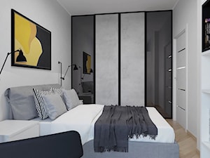 Projekt mieszkania - Średnia szara sypialnia, styl skandynawski - zdjęcie od BRight Studio