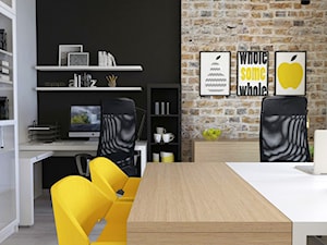 projekt biura - Średnie białe czarne biuro, styl nowoczesny - zdjęcie od BRight Studio