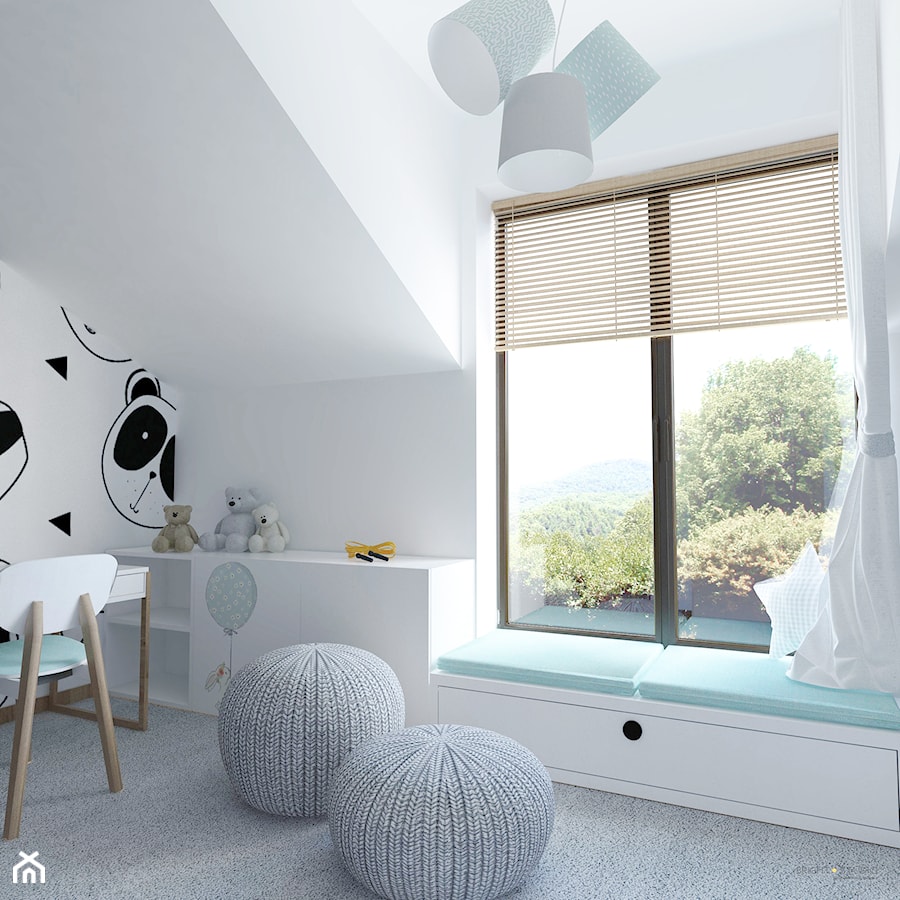 mieszkanie na poddaszu - Średni biały pokój dziecka dla dziecka dla dziewczynki, styl nowoczesny - zdjęcie od BRight Studio