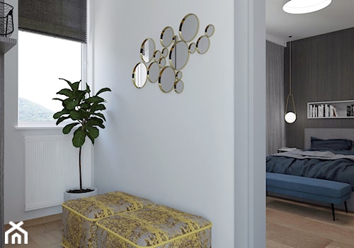 projekt mieszkania - Mały biały hol / przedpokój, styl nowoczesny - zdjęcie od BRight Studio