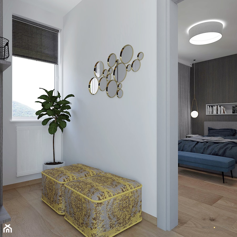 projekt mieszkania - Mały biały hol / przedpokój, styl nowoczesny - zdjęcie od BRight Studio