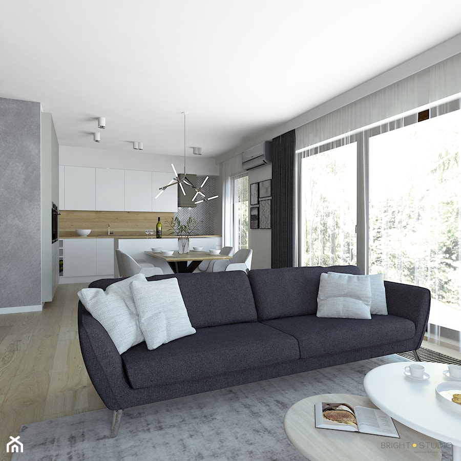 projekt mieszkania Czarodziejska - Salon, styl nowoczesny - zdjęcie od BRight Studio