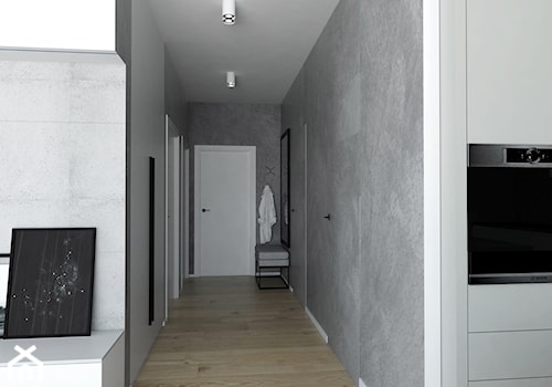 projekt mieszkania Czarodziejska - Średni z wieszakiem biały hol / przedpokój, styl nowoczesny - zdjęcie od BRight Studio