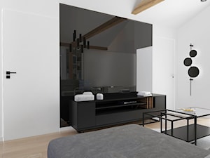 mieszkanie na poddaszu - Mały biały salon, styl nowoczesny - zdjęcie od BRight Studio