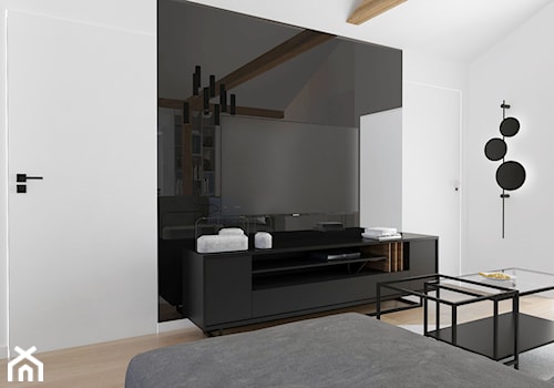 mieszkanie na poddaszu - Mały biały salon, styl nowoczesny - zdjęcie od BRight Studio