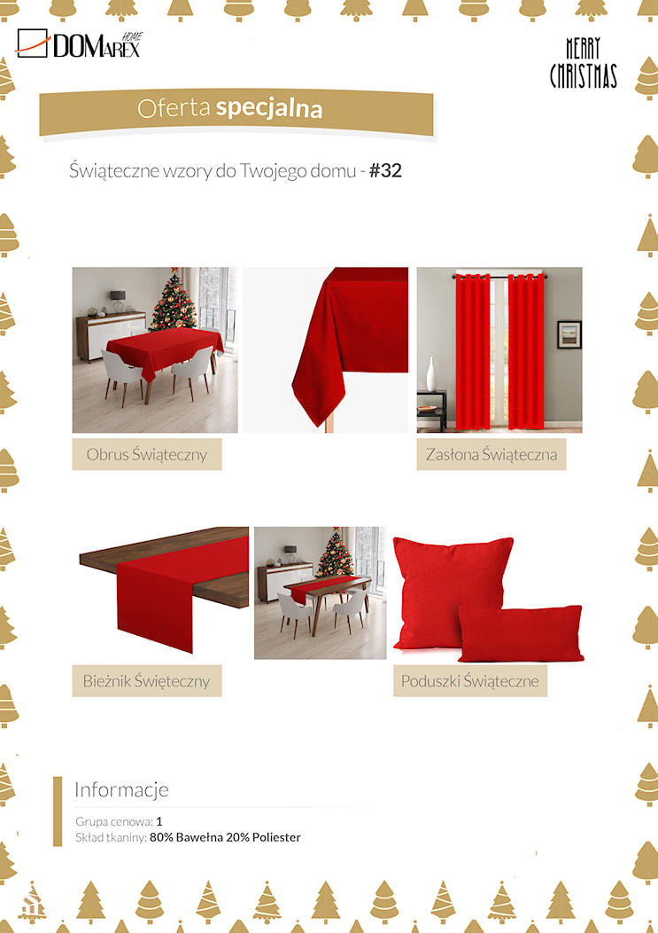 kolekcja świąteczna @32 Loneta czerwony homello.pl - zdjęcie od Homello - Homebook