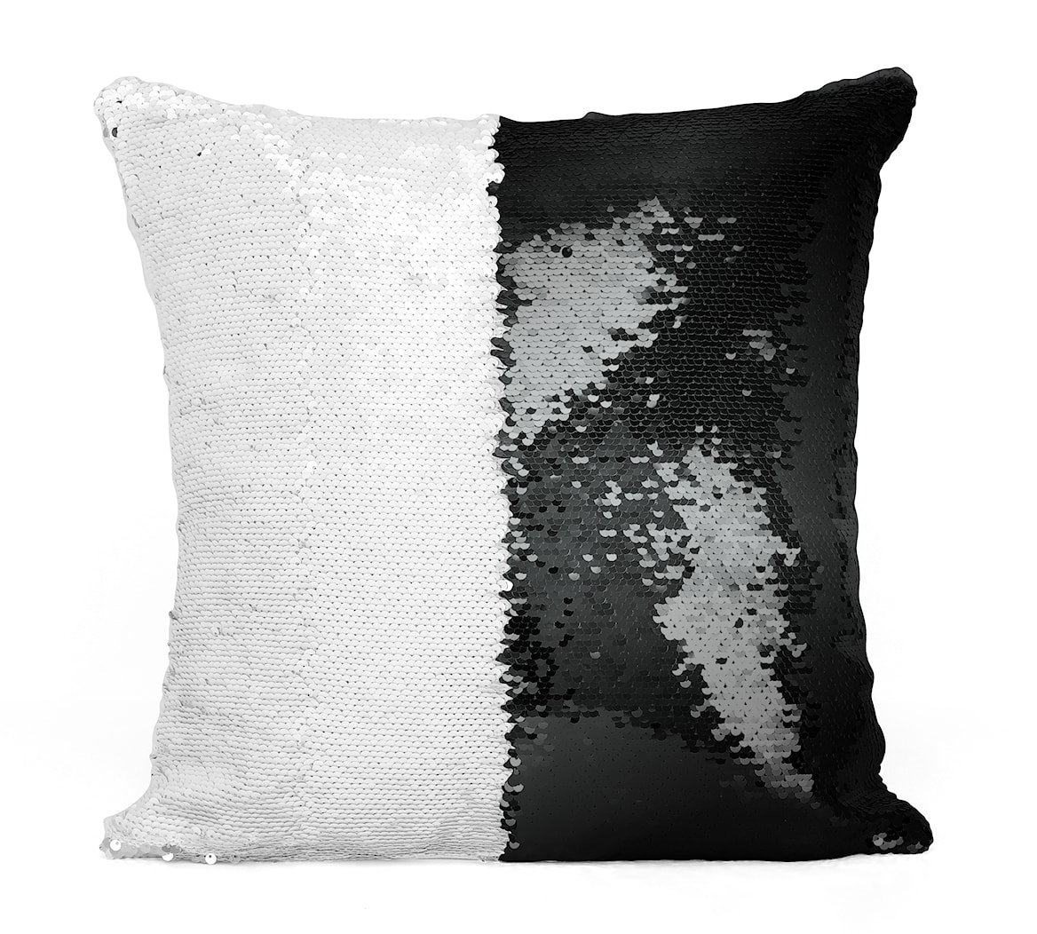 Modna piszewka dekoracyjna FLIPPY SEQUINS Cekiny 40x40 Black&white - zdjęcie od Homello - Homebook