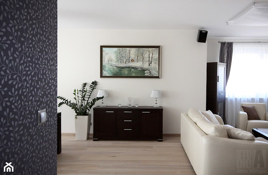 Apartament Bartycka - Salon, styl nowoczesny - zdjęcie od Studio-A Anna Wielgus