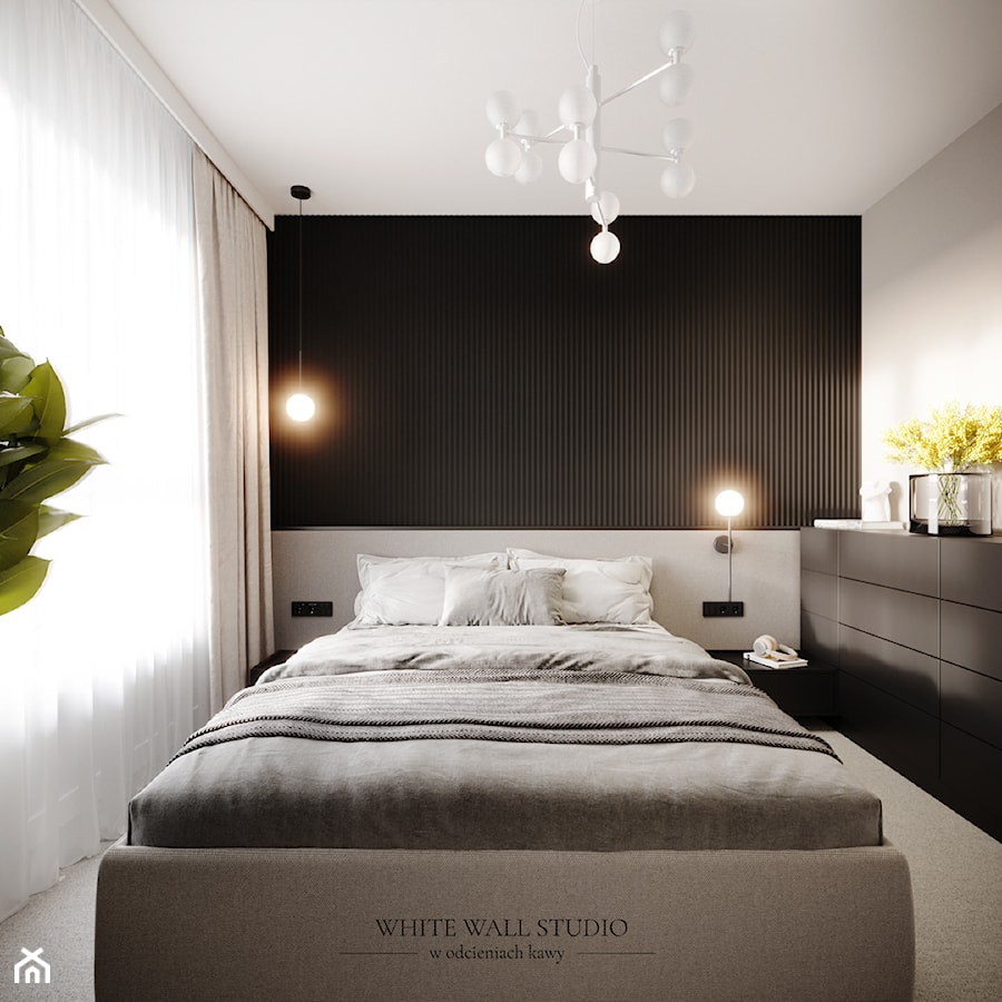 Mieszkanie z męskim akcentem - Sypialnia, styl nowoczesny - zdjęcie od white wall studio