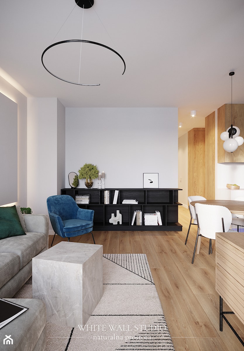 Jasne mieszkanie w duchu prostoty. - Salon, styl minimalistyczny - zdjęcie od white wall studio