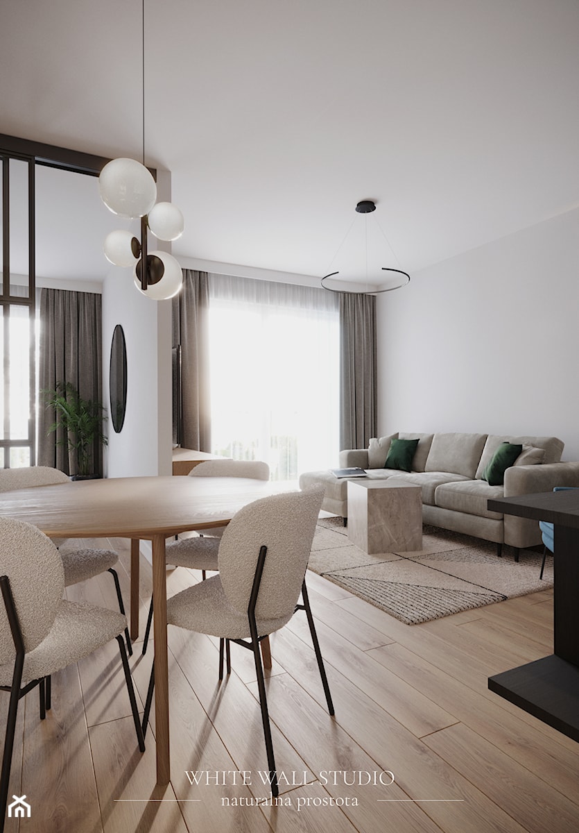Jasne mieszkanie w duchu prostoty. - Jadalnia, styl minimalistyczny - zdjęcie od white wall studio