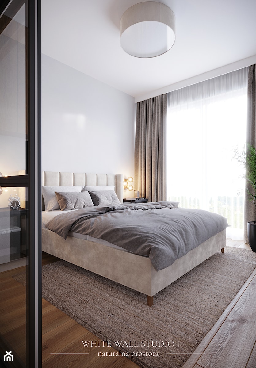 Jasne mieszkanie w duchu prostoty. - Sypialnia, styl minimalistyczny - zdjęcie od white wall studio