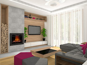 Dom w Rzeszowie I - Salon, styl nowoczesny - zdjęcie od MN Pracownia Projektowa